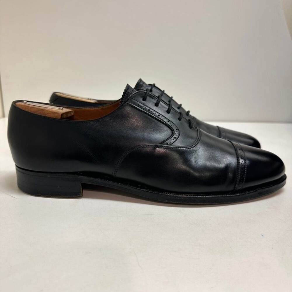 EUC Crockett & Jones x Polo Ralph Lauren Black Oxford Bench Made in England 9 B